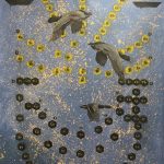 Heavy Metals Too 2019. Latex on canvas, gold leaf, 81 x 54 in.