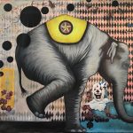Curcuit 2017. Latex on canvas, 96 x109 in.