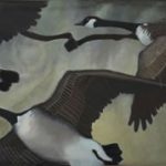 Learned Optimism 2012. Latex on canvas, 36 x 105 in.