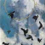 Bebe Play Your HAARP 2012. Latex on canvas, 92 x 54 in.